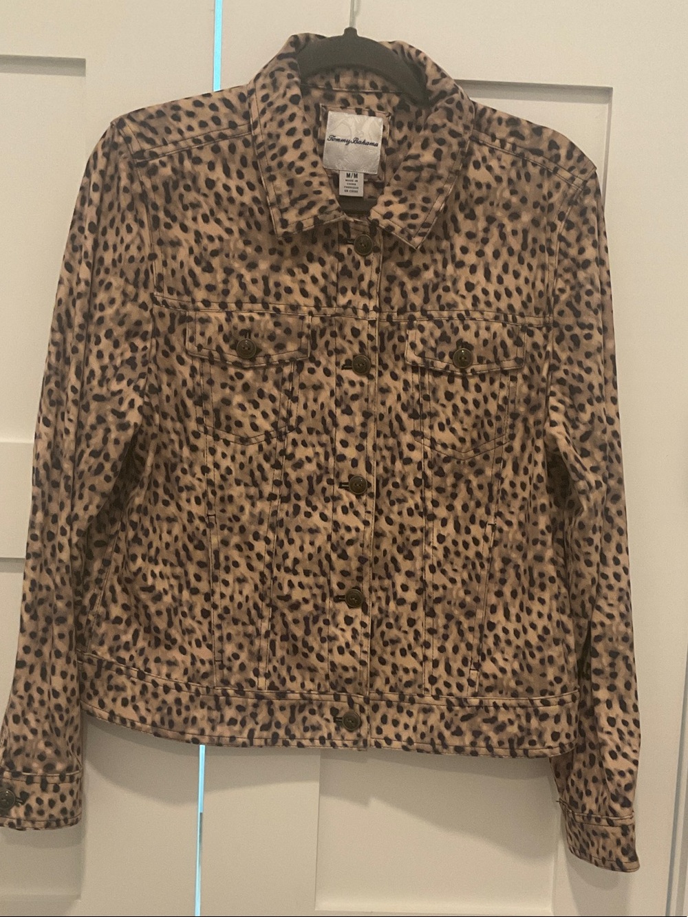Tommy Bahama Salina Sands Cheetah Print Trucker Jacket in Golden Honey